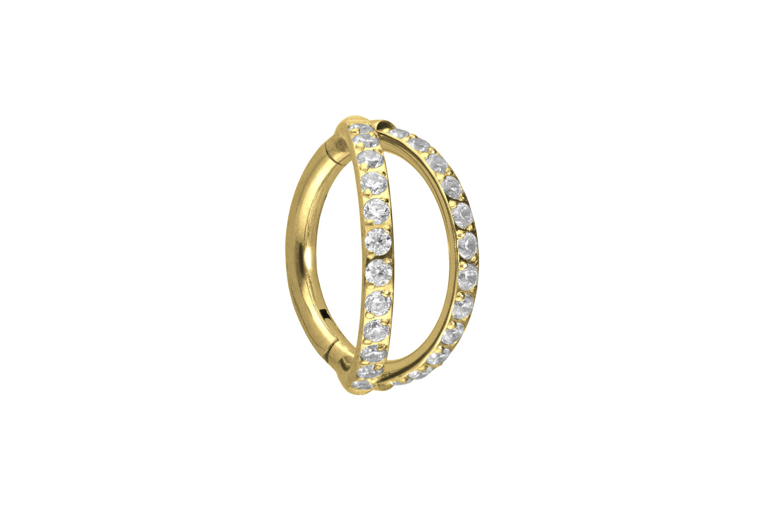 Titan Segmentring Clicker Piercing 2 RINGE + EINGEFASSTE KRISTALLE